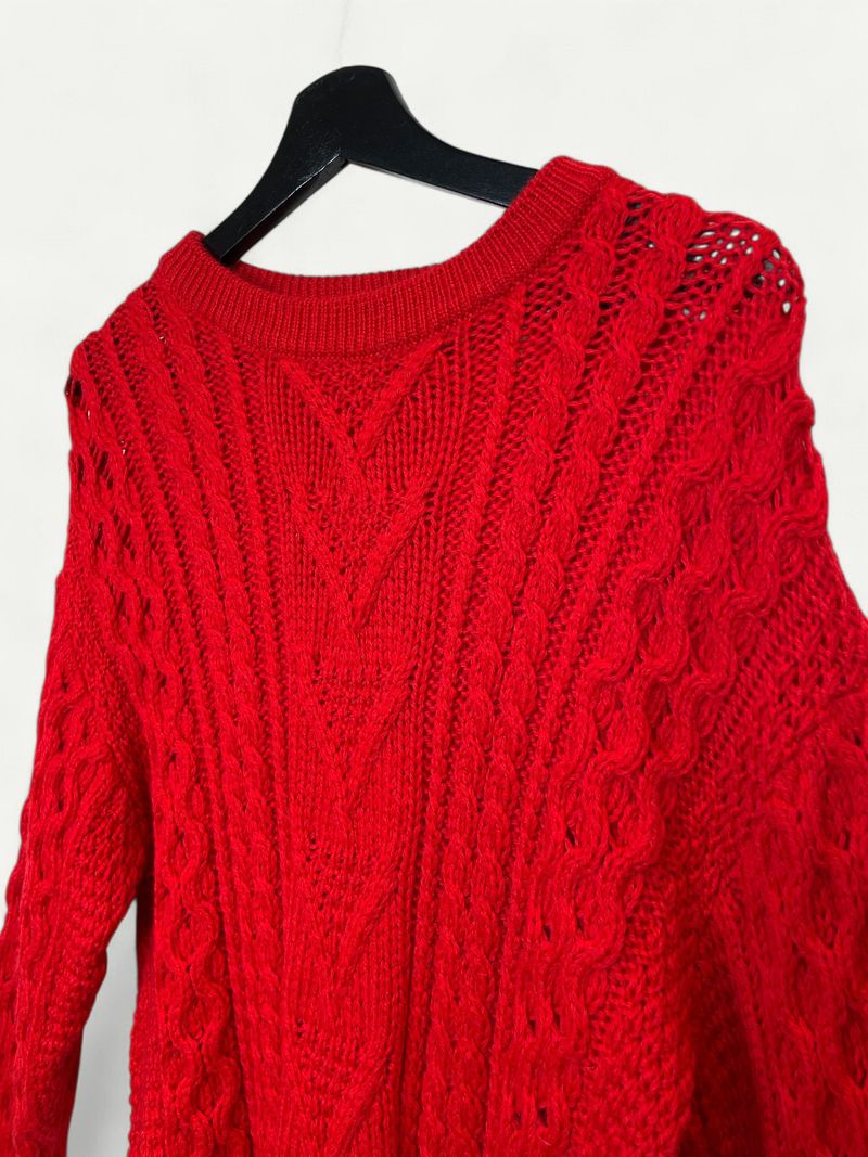Red Cable Knit