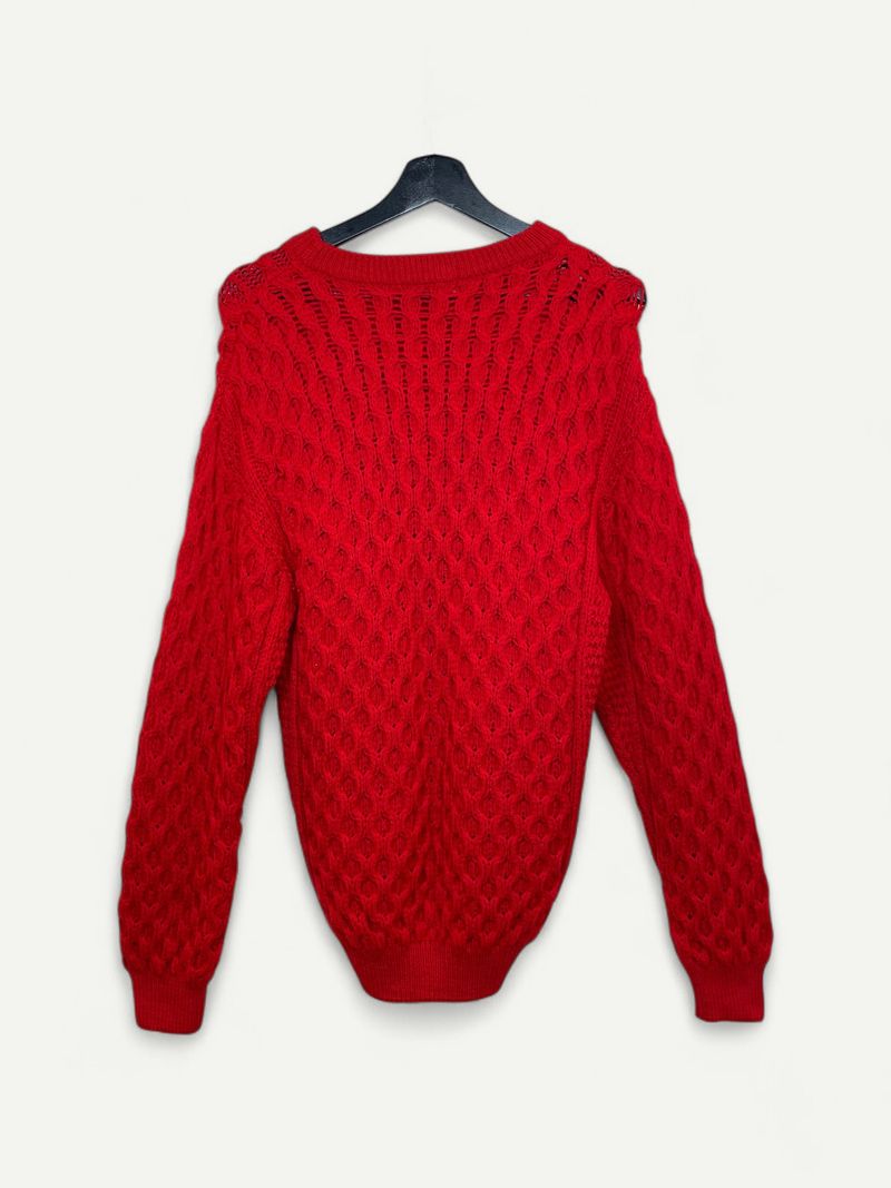 Red Cable Knit