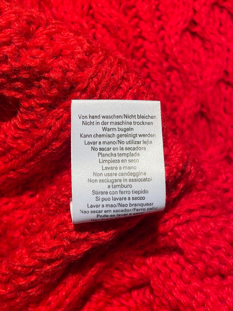 Red Cable Knit