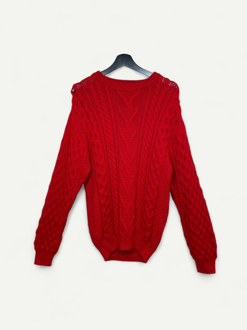 Red Cable Knit