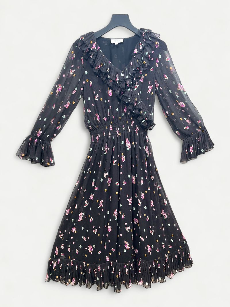 Black Pattern Midi Dress