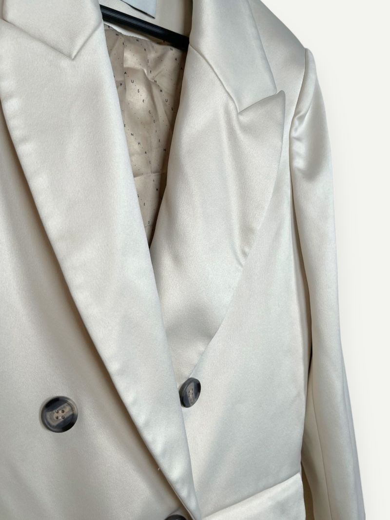 Cream Double Breasted Blazer
