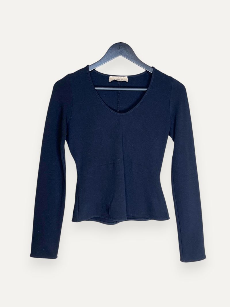 Black Cinched Waist Long Sleeve Top