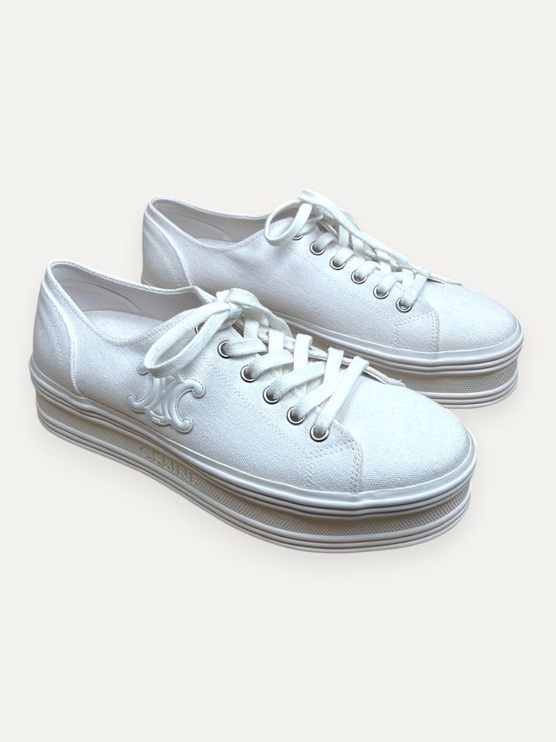 Jane Low Lace-Up Sneaker in White