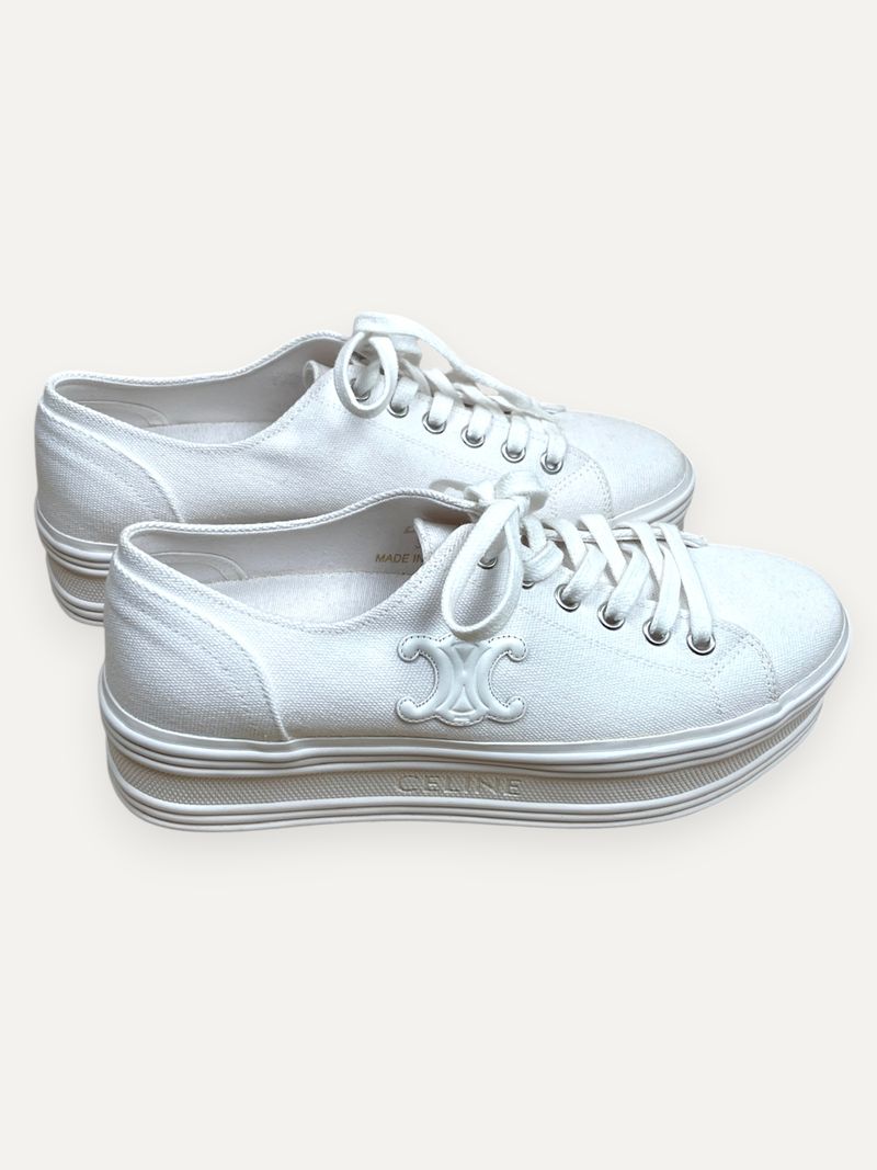 Jane Low Lace-Up Sneaker in White