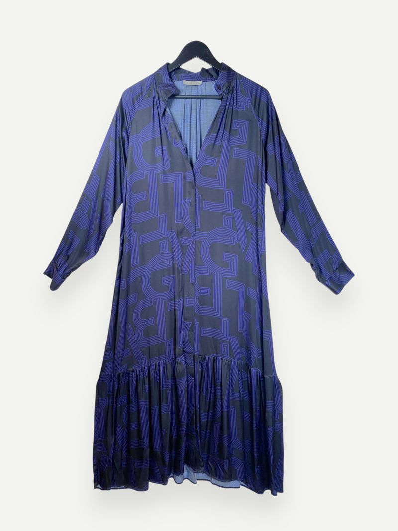 Blue Patterned Maxi Dress