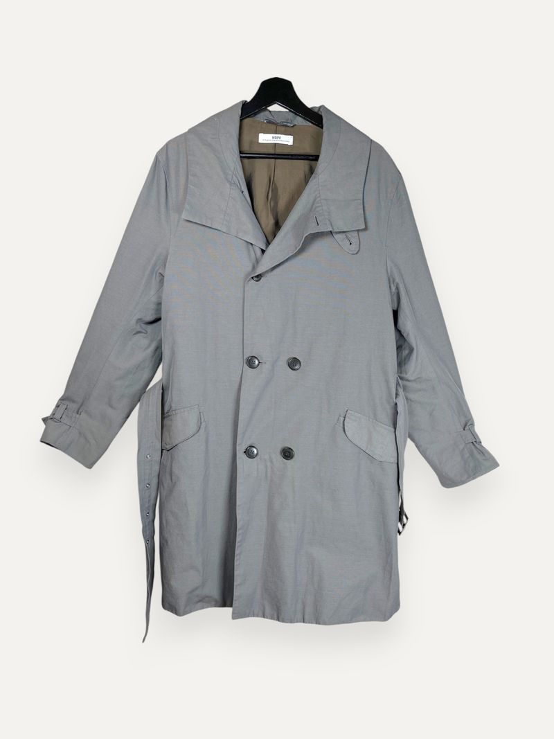 Grey Trench Coat Double Breasted
