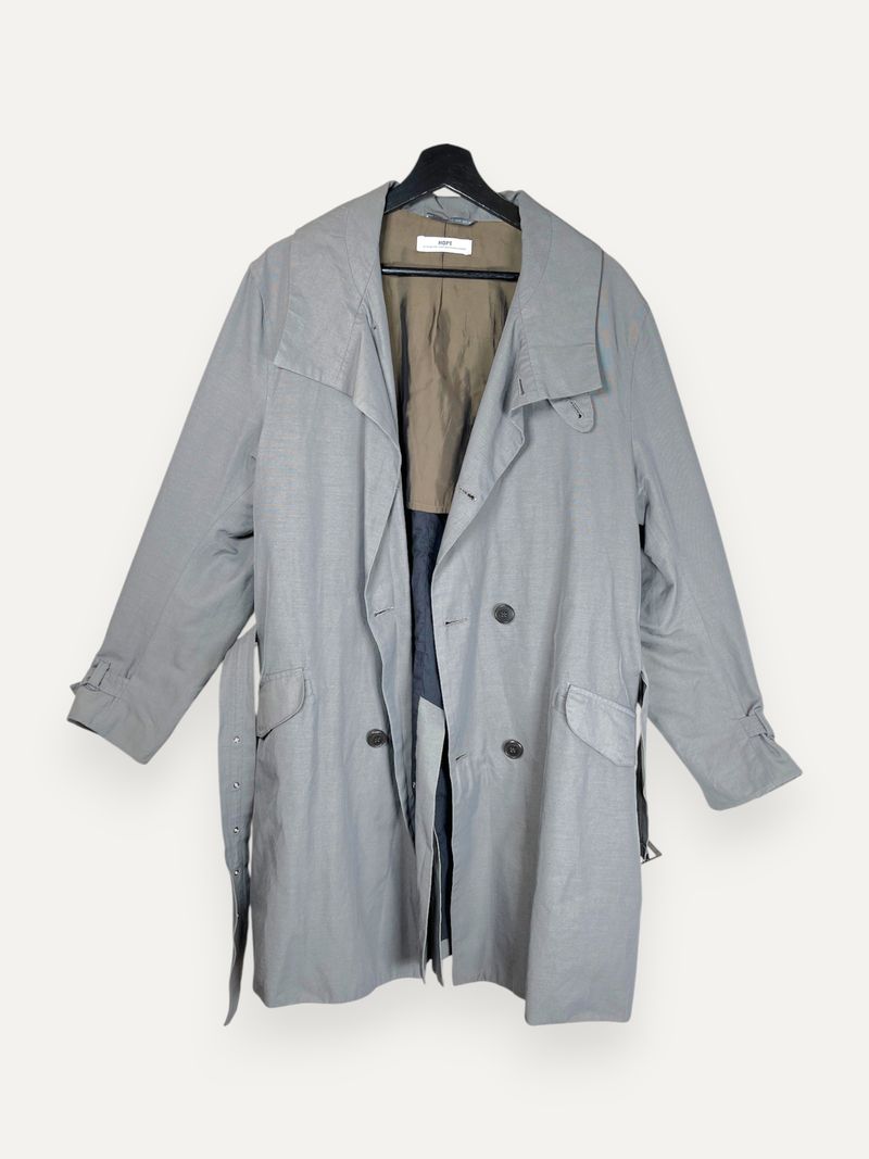 Grey Trench Coat Double Breasted