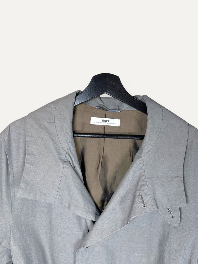 Grey Trench Coat Double Breasted