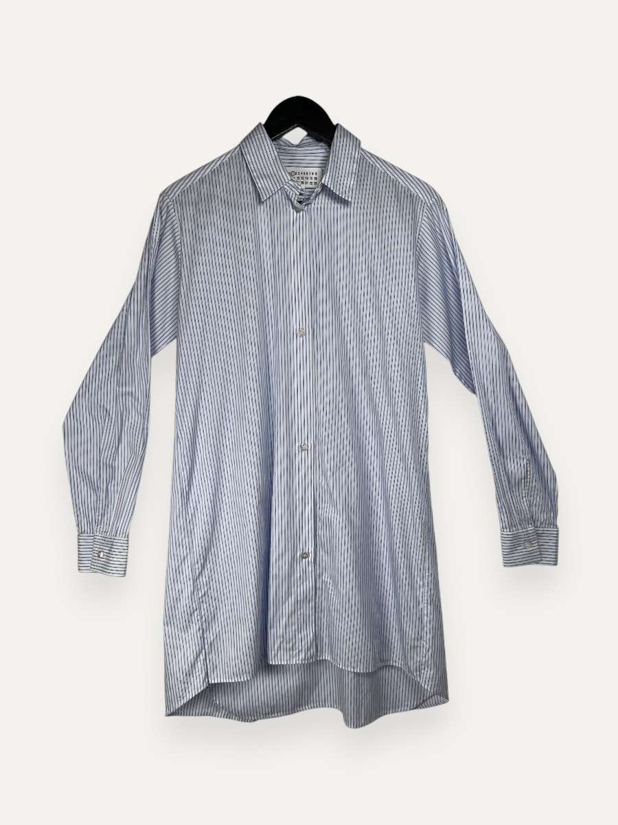 White and blue striped Shirt Dress Dress