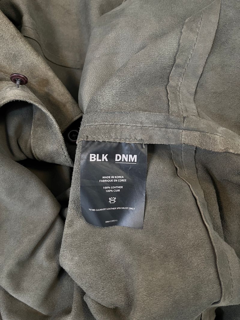 Olive Green Leather Shirt