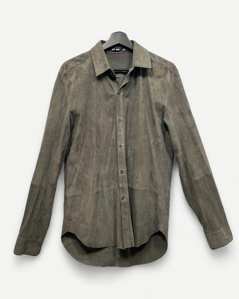 Olive Green Leather Shirt