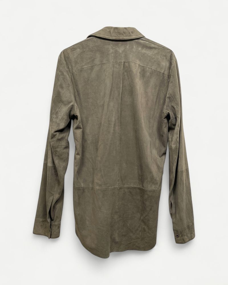 Olive Green Leather Shirt