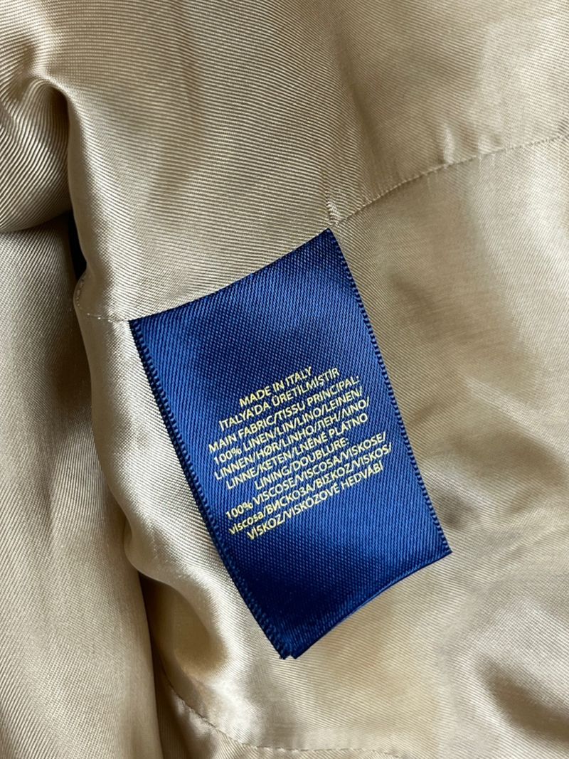 Beige Linen Single Breasted Blazer