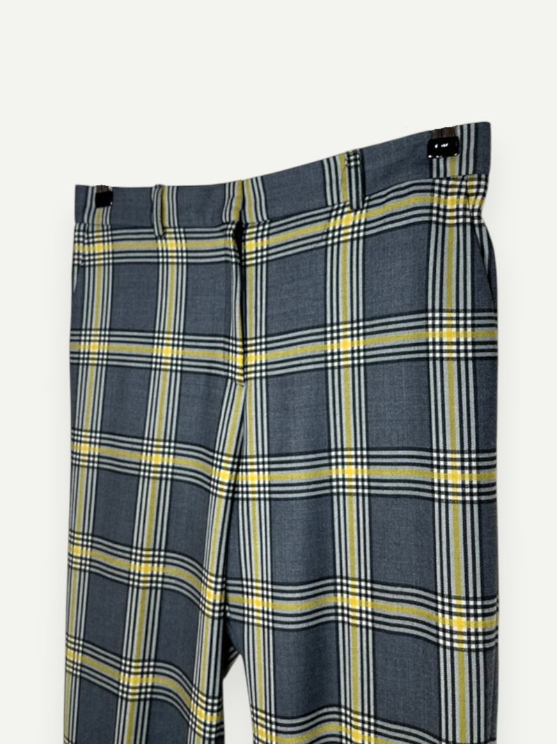 Grey Plaid Suit Pants