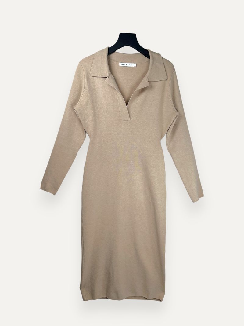 Beige Knee Length Dress