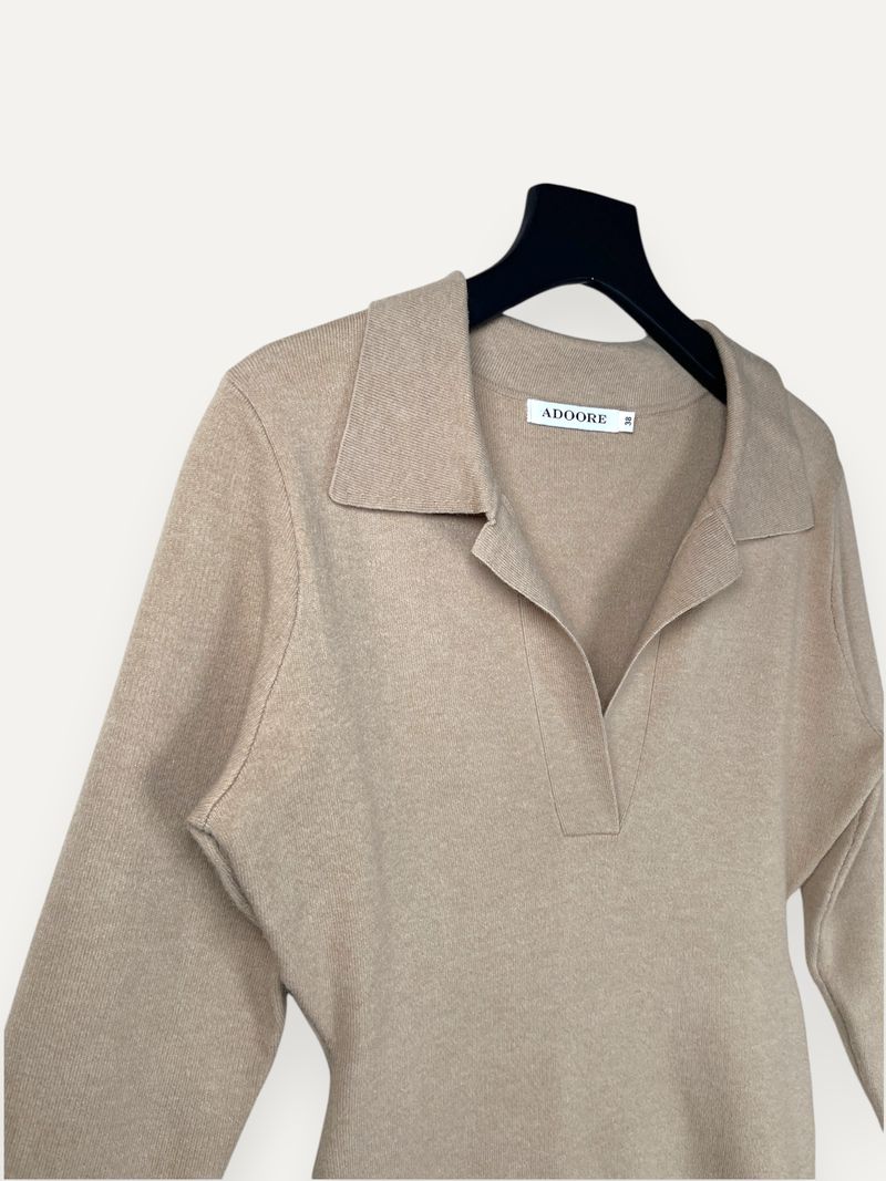 Beige Knee Length Dress