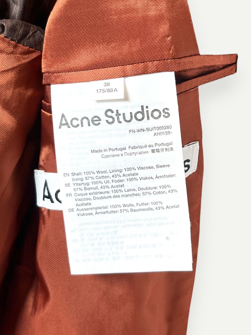 Orange Checkered Wool Blazer